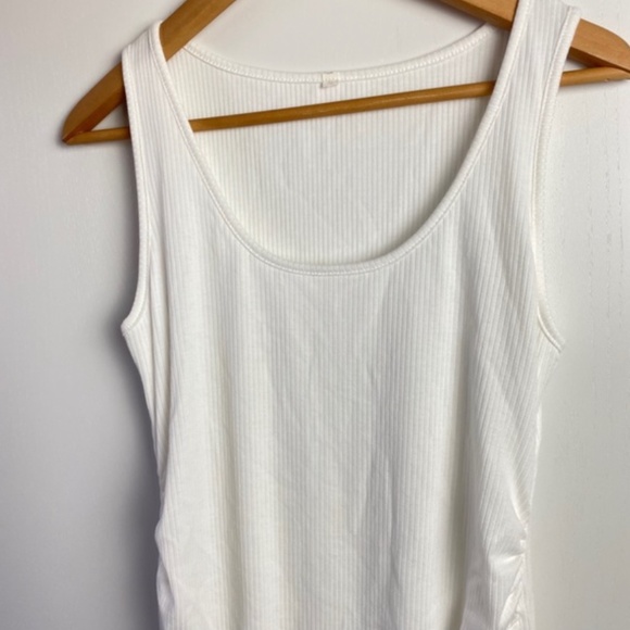 NWOT Pinkblush Maternity Ribbed Fitted white Dress - Picture 4 of 5